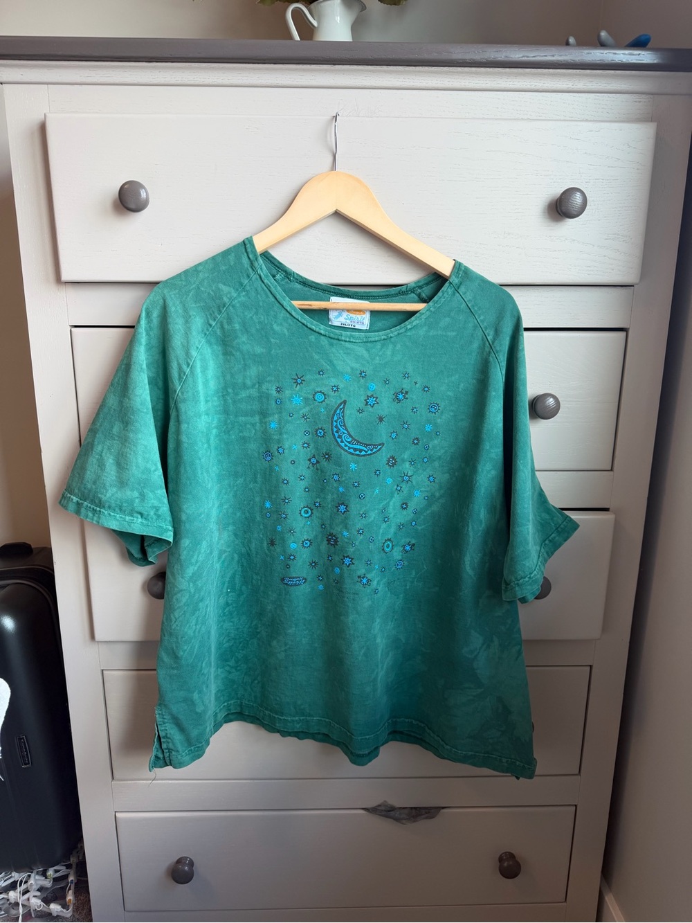Vintage Dagoli Teal Moon & Stars Graphic Tee